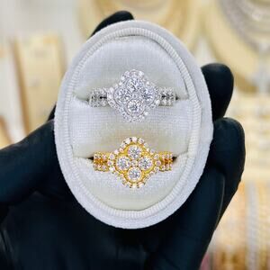 Clover Full Moissanite Pavé Engagement Ring